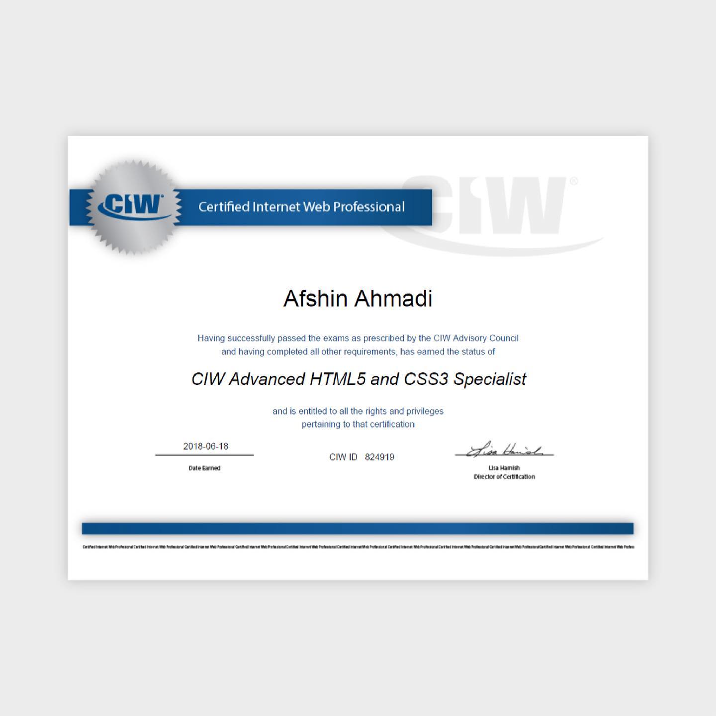 CIW Advanced HTML5 & CSS3